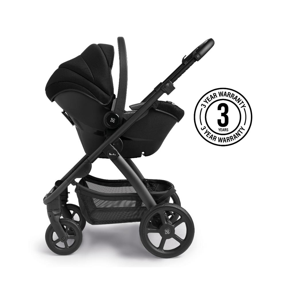 عربة أطفال سيلفر كروس تايد، وحدة مقعد مع سرير محمول - لون حجري