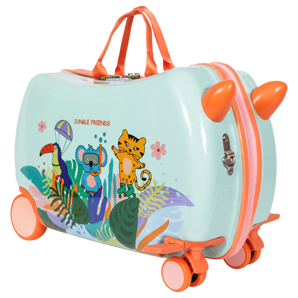 ميلك&مو - شنطة سفر قابلة للركوب للأطفال - أصدقاء الغابة - أخضر