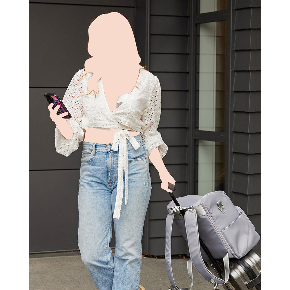 موم كوزي - مضخة ثدي لاسلكية مزدوجة M5 بدون استخدام اليدين وحمالة صدر للشفط 4 في 1