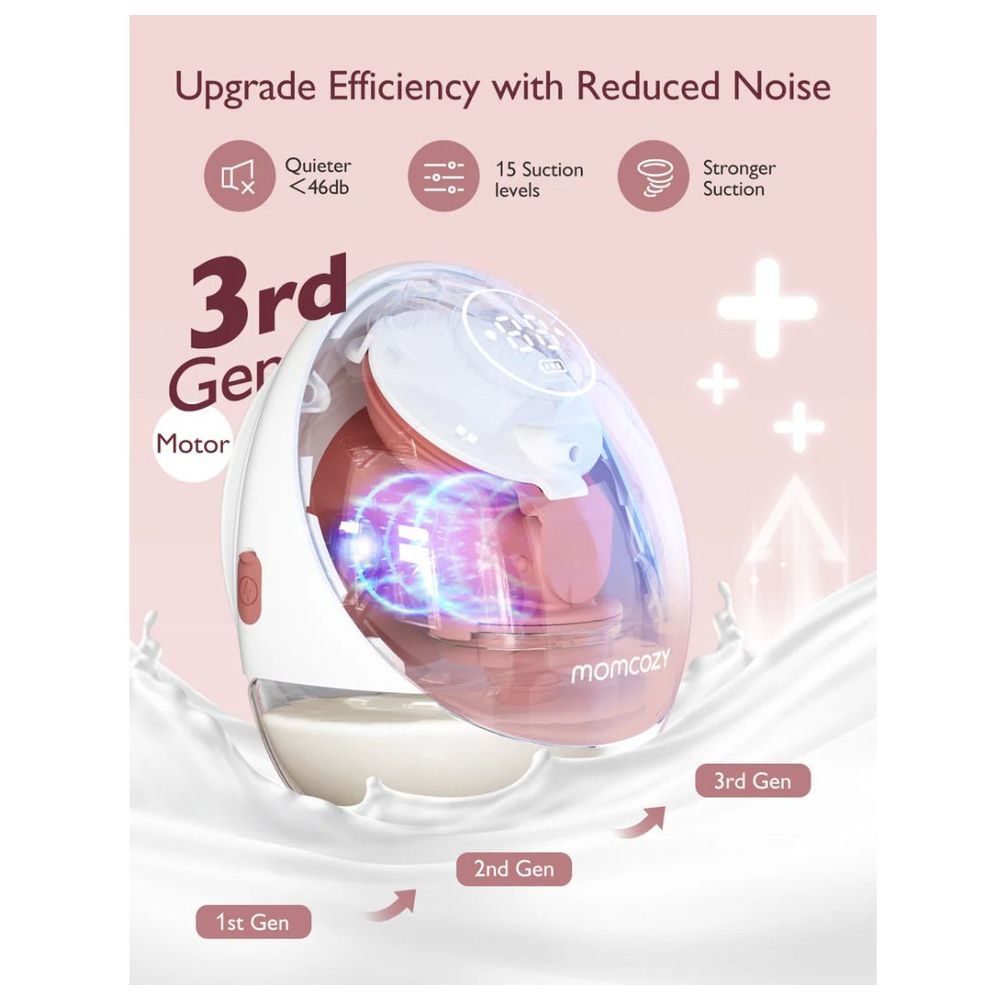Momcozy Mobile Flow Hands-Free Double Breast Pump M9 - Maroon