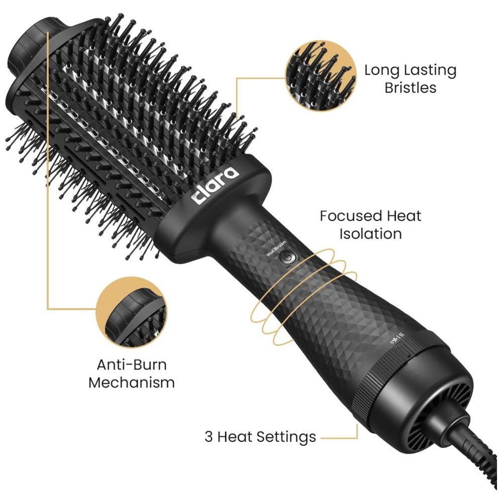 Clara - Advanced Thermal Brush, Styler & Hair Dryer - Black