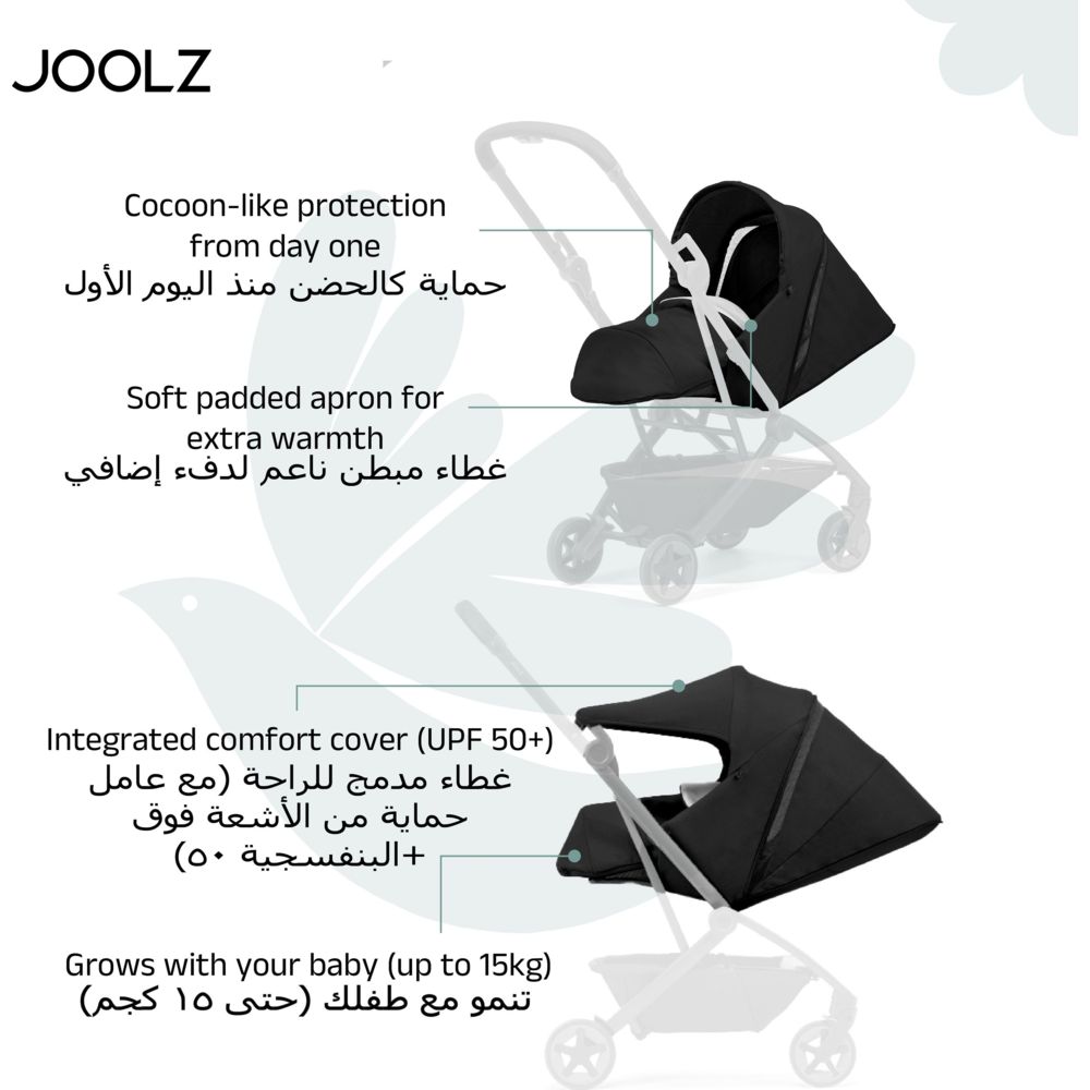 Joolz - Aer2 Nest to Seat accessory, Lightweight - Black