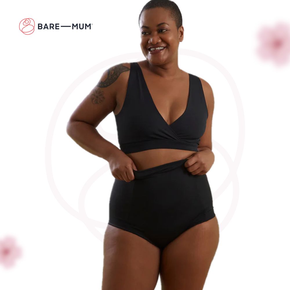Bare Mum - Postpartum Bralette Reversible Design - Black