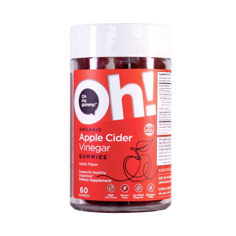 أوه ماي أوه - مكمل حبوب خل التفاح الغذائي - 60 حبة للمضغ