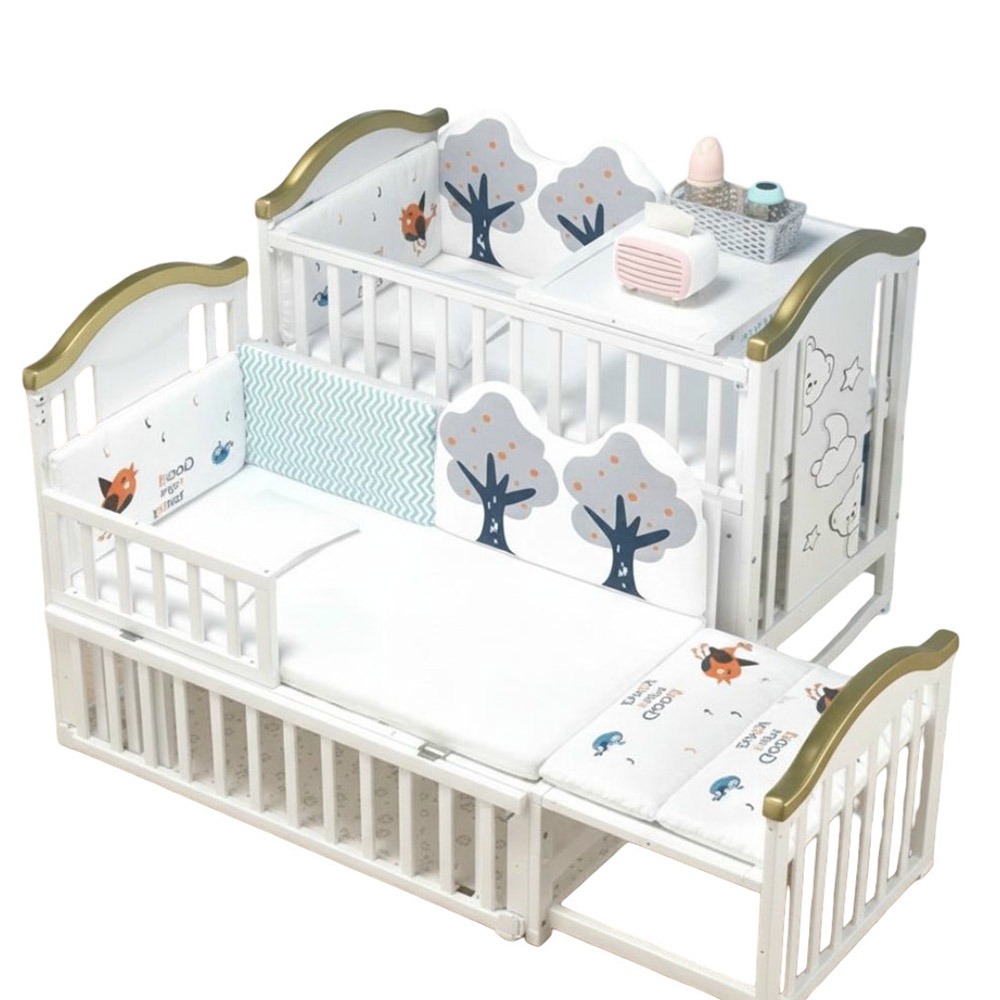 Zrafh Multifunctional Baby Bed With Mosquito Net White