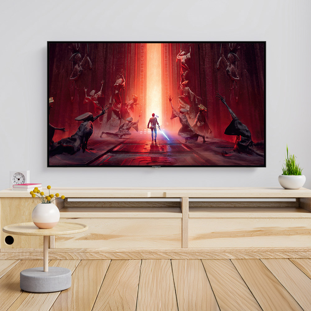 باورولوجي - تلفاز أندرويد مقاوم للكسر بدقة 4 كيه - أسود - 55 إنش - 150 واط