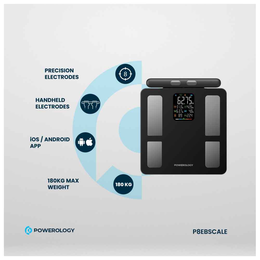 باورولوجي - ميزان ذكي متطور عالي الدقة - أسود