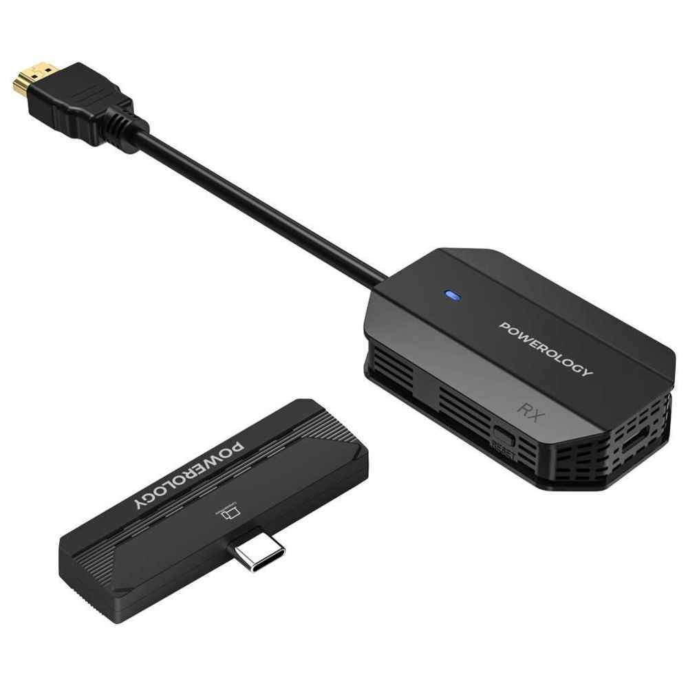 باورولوجي - محول أتش دي أم أي لاسلكي من نوع سي للصوت والفيديو - أسود