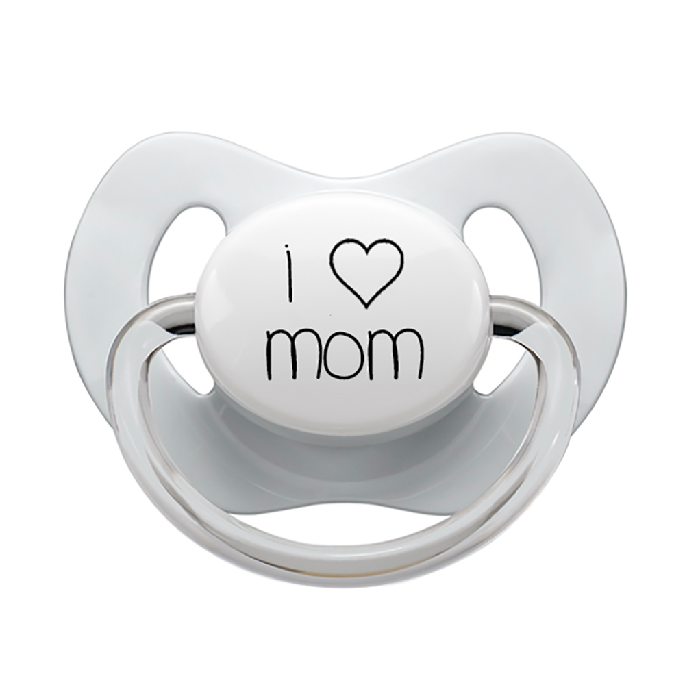 Littlemico - I Love Mom Pacifier - 5M+ - Grey