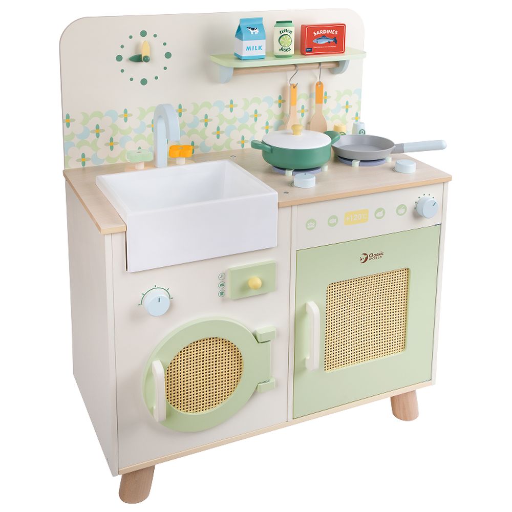 كلاسيك وورلد - لعبة المطبخ الطبيعي - 15 قطعة