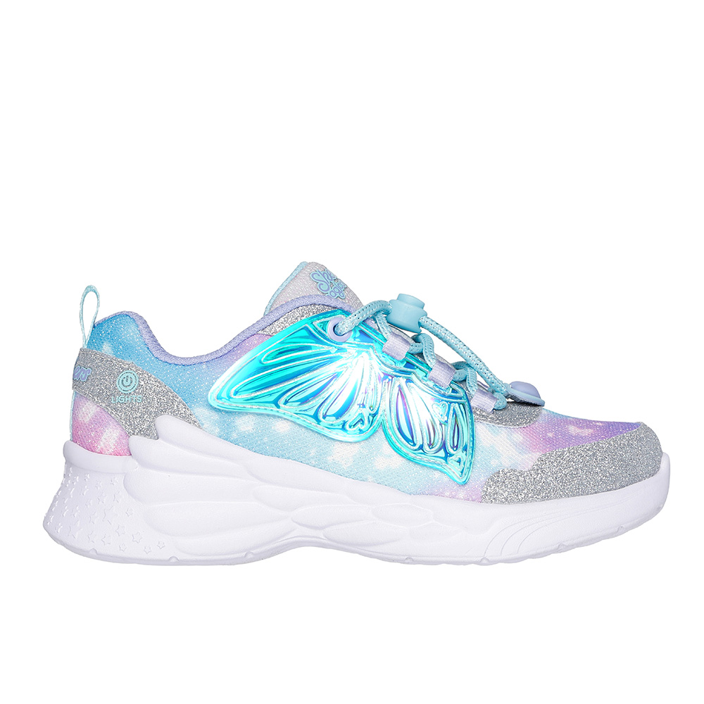 سكيتشرز - حذاء دريم ريسر مضيء للأطفال - فضي وبنفسجي