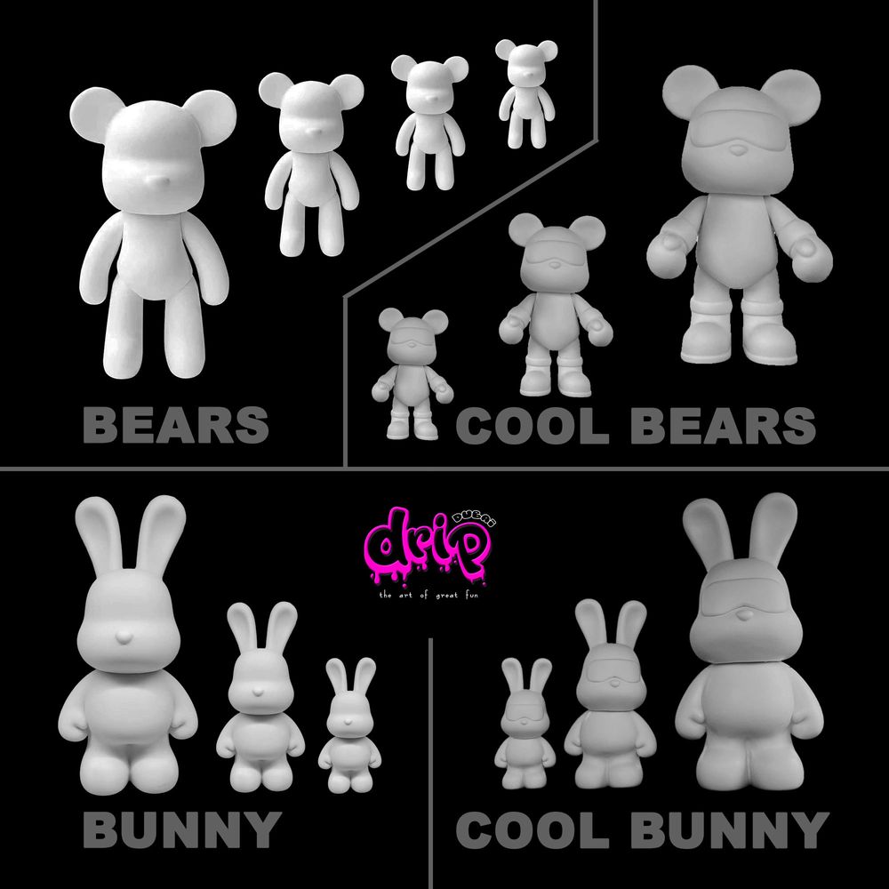 دبي دريب آرت - مجموعة طلاء أكريليك سائل لتلوين أرنب - أسود وأخضر نعناعي وأزرق داكن