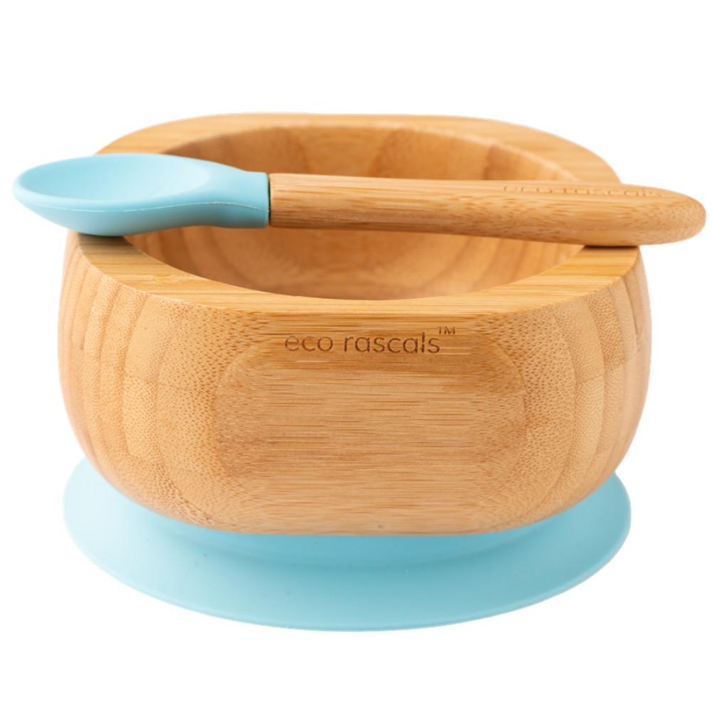 Eco Rascals - Bamboo Suction Bowl & Spoon Set - Multicolor - 2 Pcs