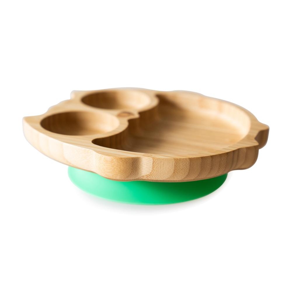 Eco Rascals - Owl Shaped Bamboo Suction Plate - Multicolor