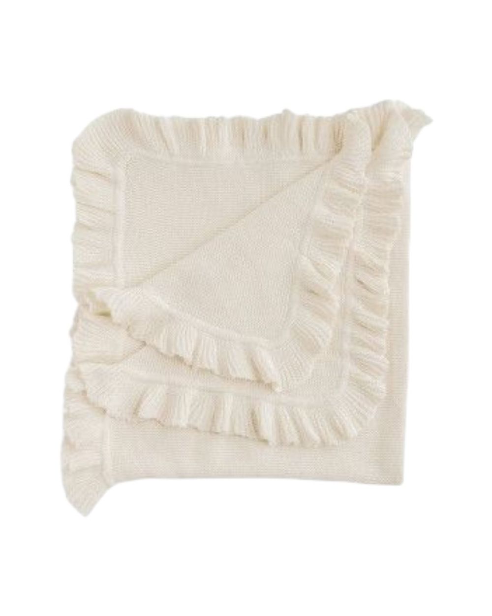 Ooh Noo - Frill Cashmere Baby Blanket - Cream