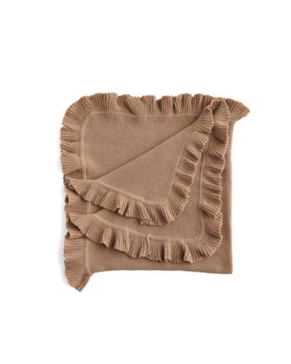 Ooh Noo - Frill Cashmere Baby Blanket - Mocha