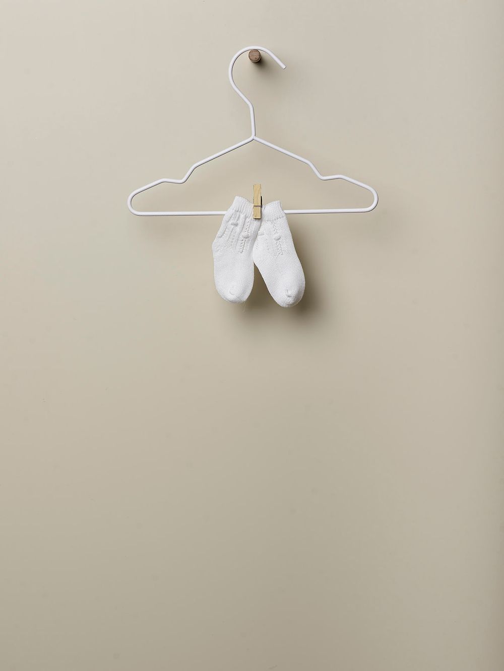 ويدوبل - جوارب أطفال محبوكة من القطن العضوي - لؤلؤي