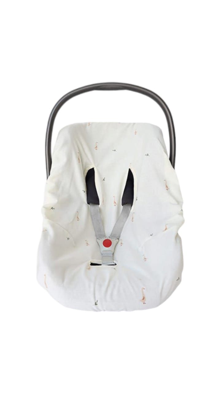 غلوب - غطاء كرسي السيارة العضوي فقط - مزرعة - أبيض
