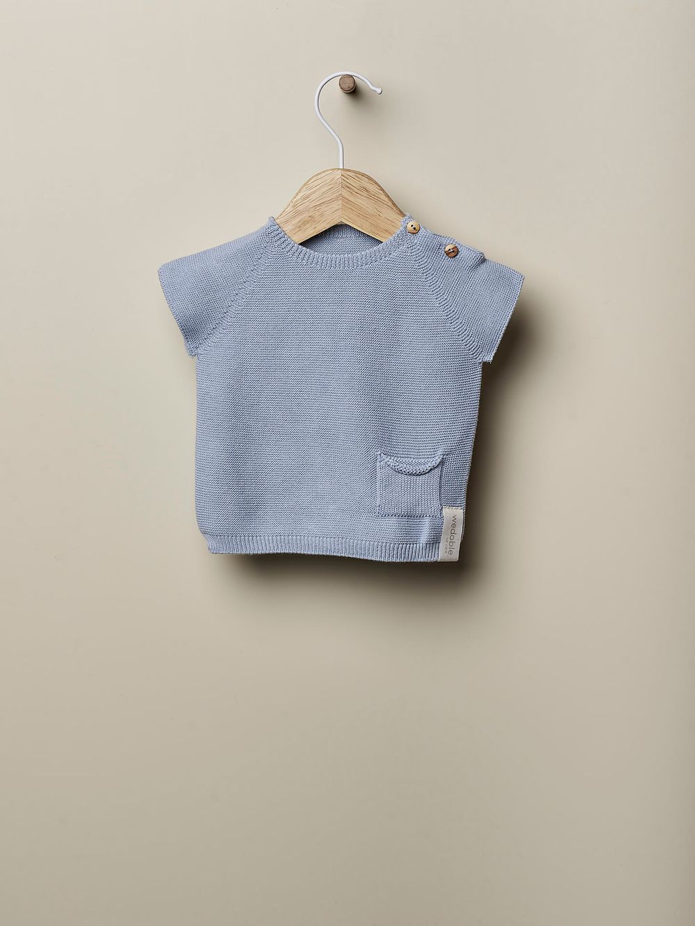 Wedoble - 2pc-Set - Mother Love Fine Knit Sweater And Short - Soft Blue