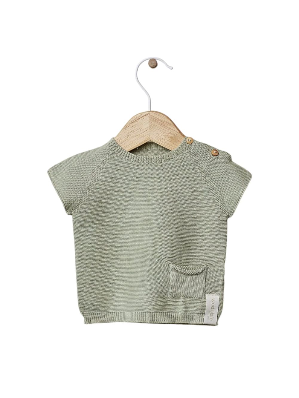 Wedoble - Organic Fine Knit Sweater And Short Set - Dry Green