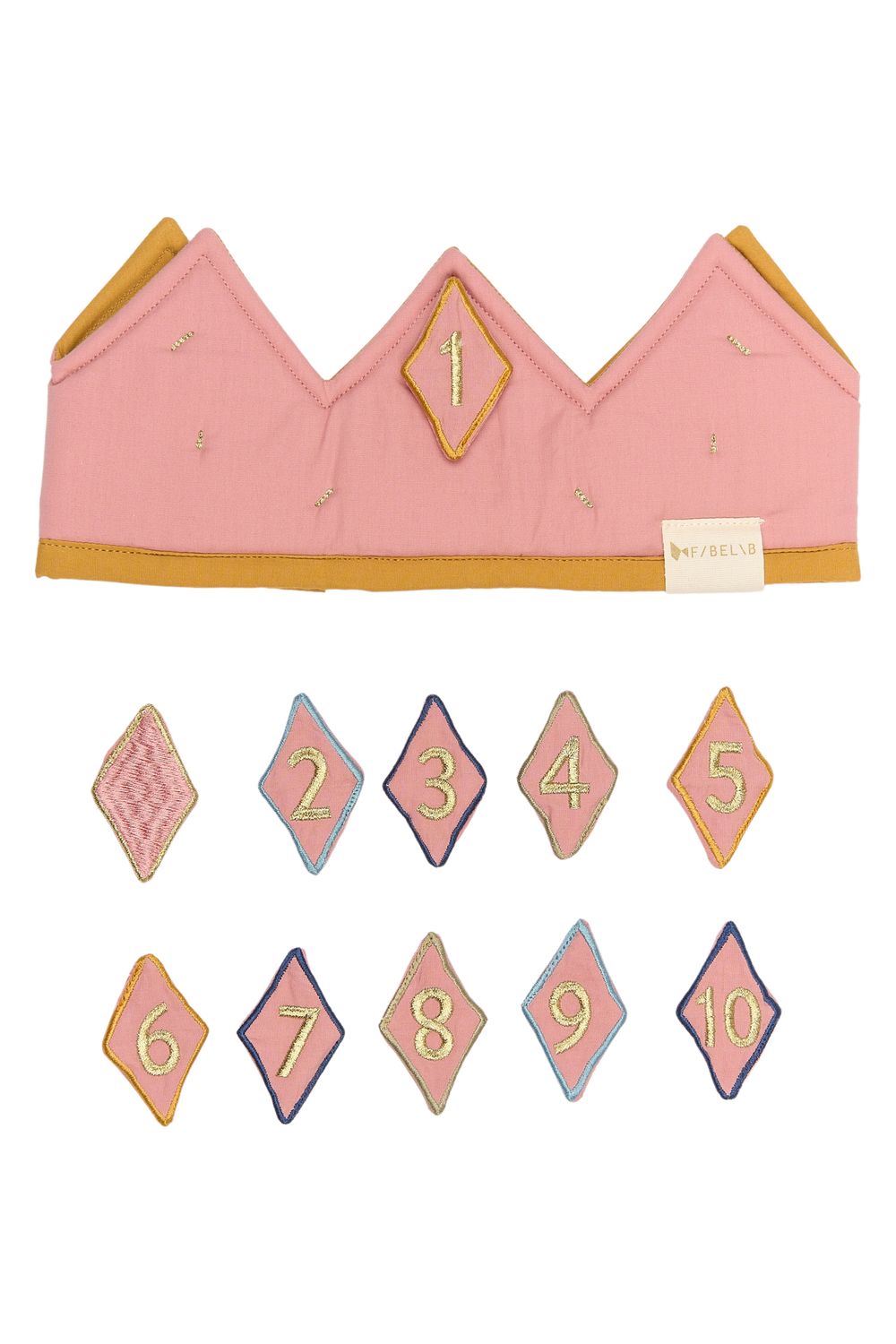 فيبلاب - زيّ عيد ميلاد عضوي مع أرقام، لون وردي فاتح