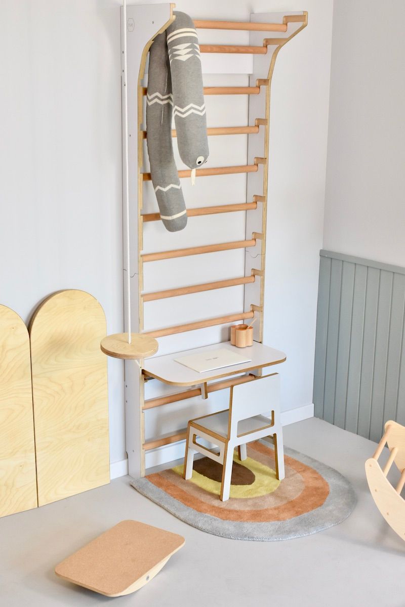 نوكي - أرجوحة دائرية للأطفال بحبل - بيج/أبيض