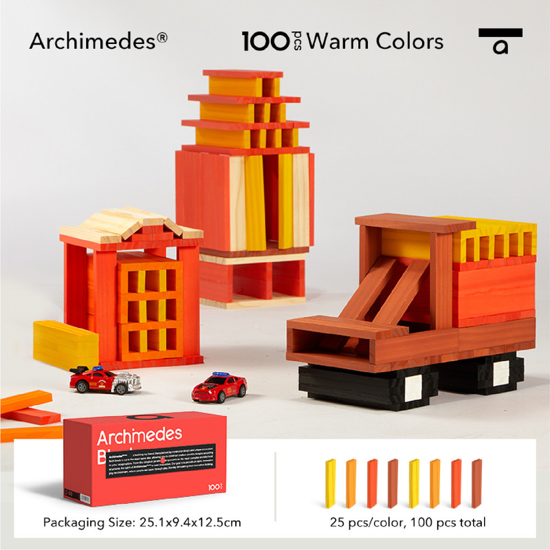 Archimedes Blocks - Warm Color - 100pcs