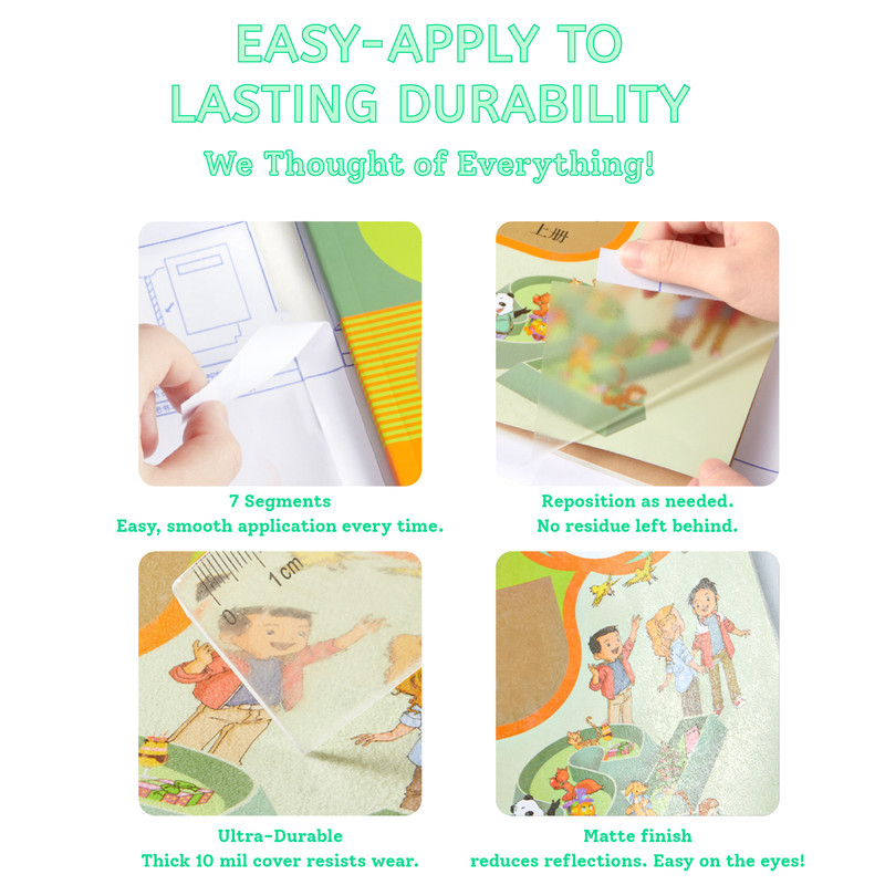 Mideer Self-Adhesive Stick-On Book Cover - Clear - 10 Pcs