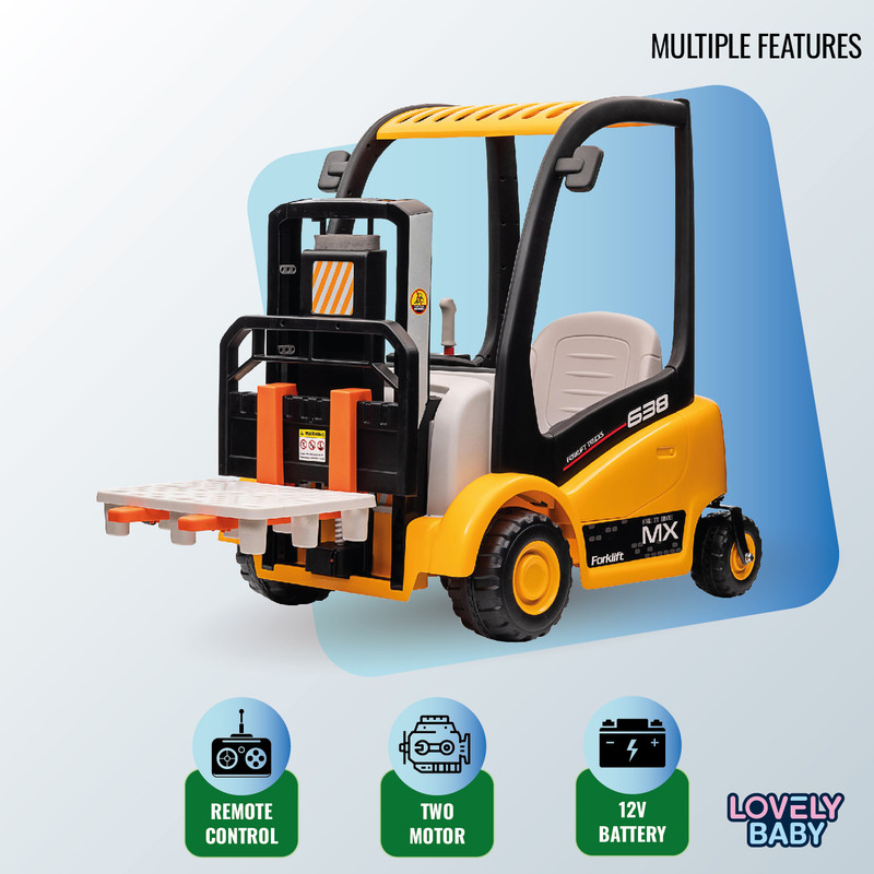 لوفلي بيبي - شاحنة رافعة للأطفال - 12 فولت
