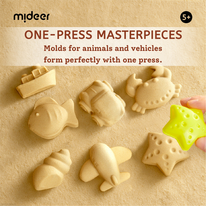 مجموعة ألعاب الشاطئ الرملية السحرية من ميدير - متعددة الألوان - 12 قطعة