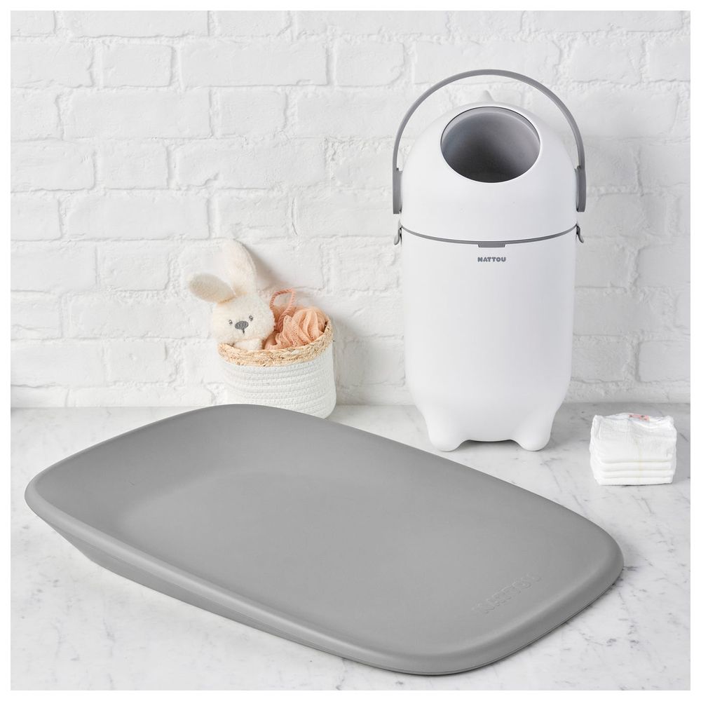 Nattou - Care Dropy Diaper Bin - White