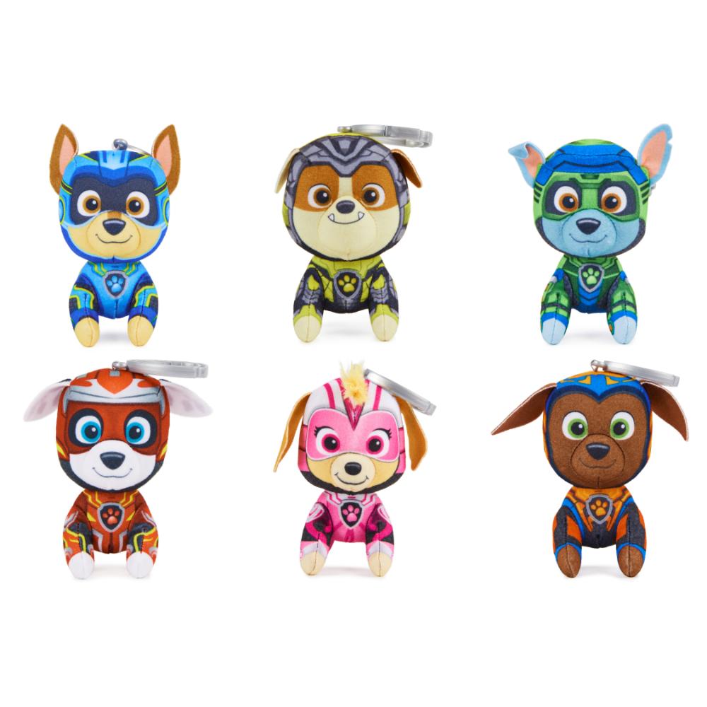 Paw Patrol Mighty Movie Mini Clip-On Plush Keyring - Style May Vary