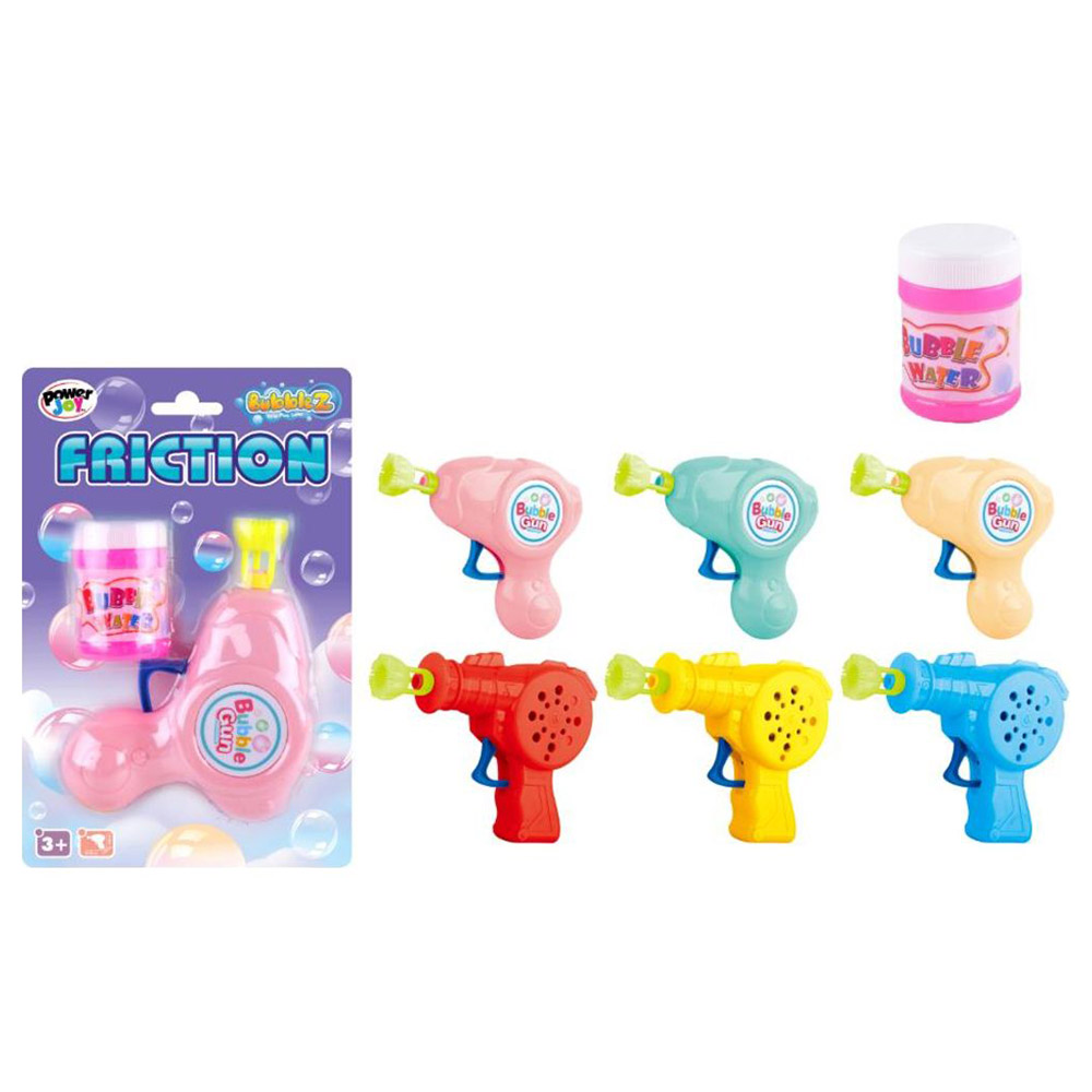 باور جوي - مسدس فقاعات صغير يعمل بالاحتكاك مع محلول فقاعات - قد يختلف اللون والشكل - عدد 1 