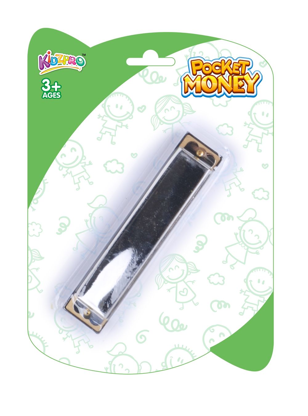 Kidzpro Pocket Money Harmonica - Black/Silver