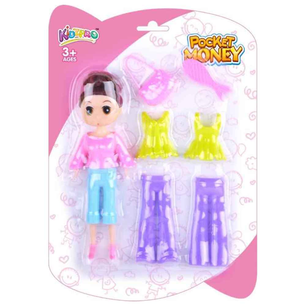 Kidzpro - Mini Princess Fashion Doll Snap On Playset - 7 Pcs