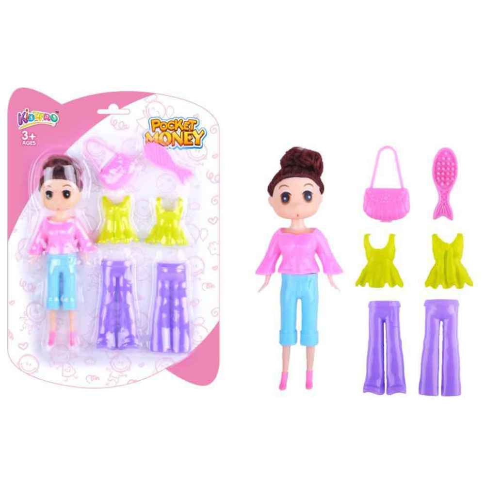 Kidzpro - Mini Princess Fashion Doll Snap On Playset - 7 Pcs