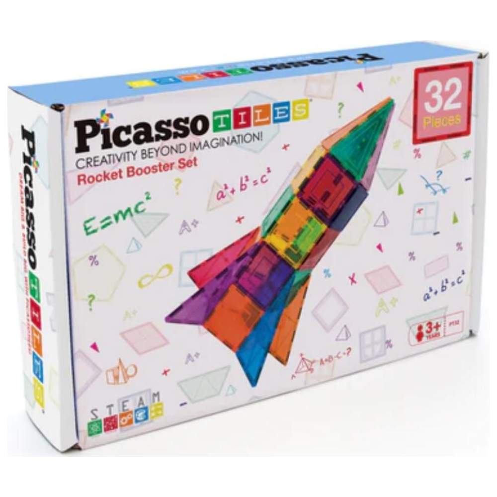 Picasso Tiles - Magnetic Rocket Booster Building Set - 32 Pcs