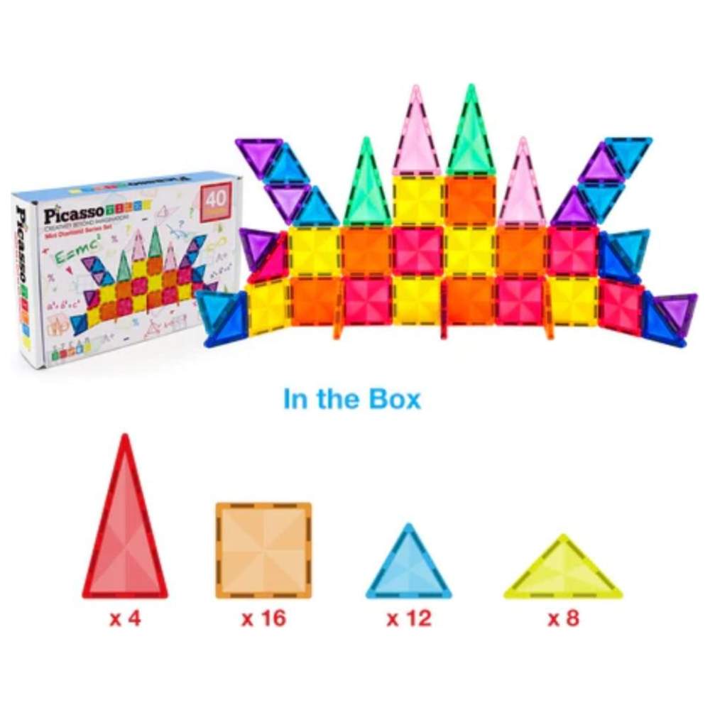 Picasso Tiles - Magnetic Mini Diamond Building Set - 40 Pcs