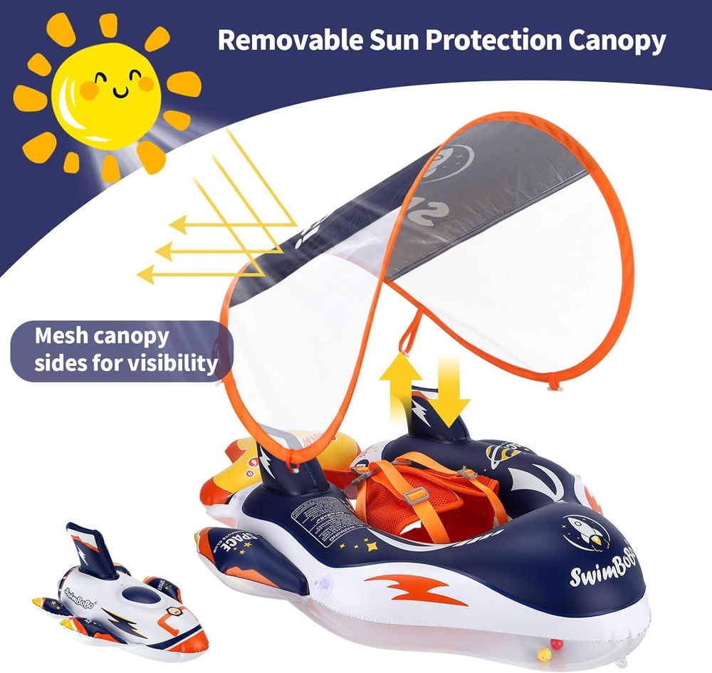 Swimbobo - Baby Swimming Float With Sun Canopy - Space