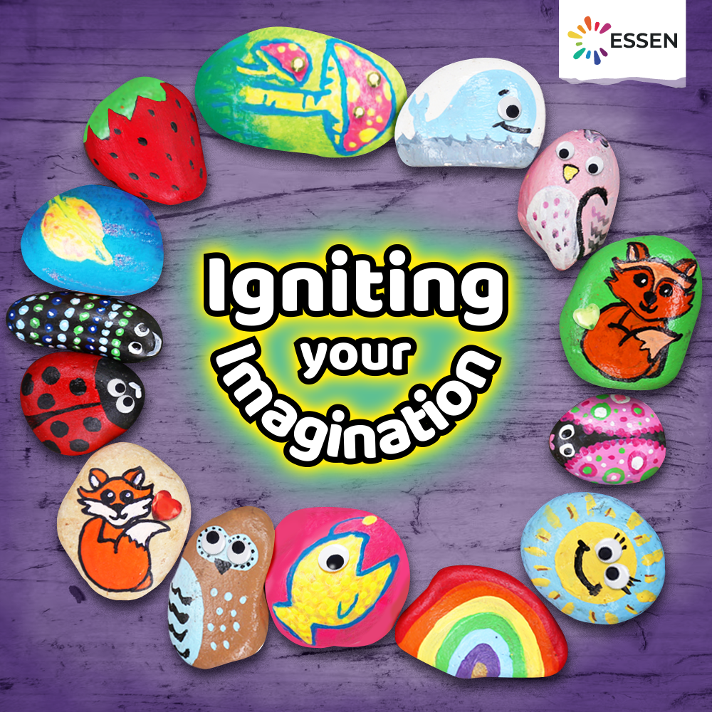 إيسن - مجموعة أدوات الرسم الصخري تتوهج في الظلام، أعمال فنية يمكنك صنعها بنفسك للأطفال