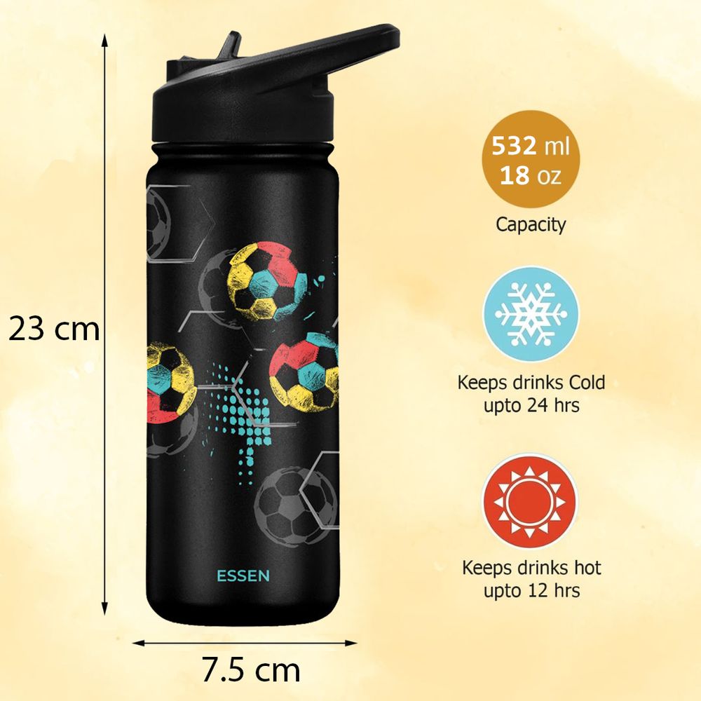 إيسن - زمزمية مياه ستانلس ستيل - كرة قدم - 532 مل