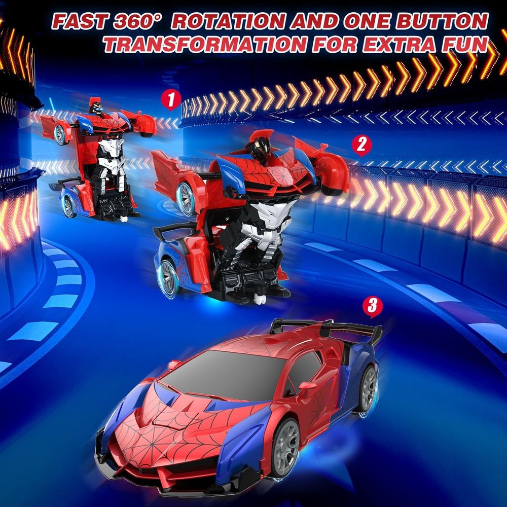 Essen 2-in-1 Transforming RC Spider Car - Red/Blue