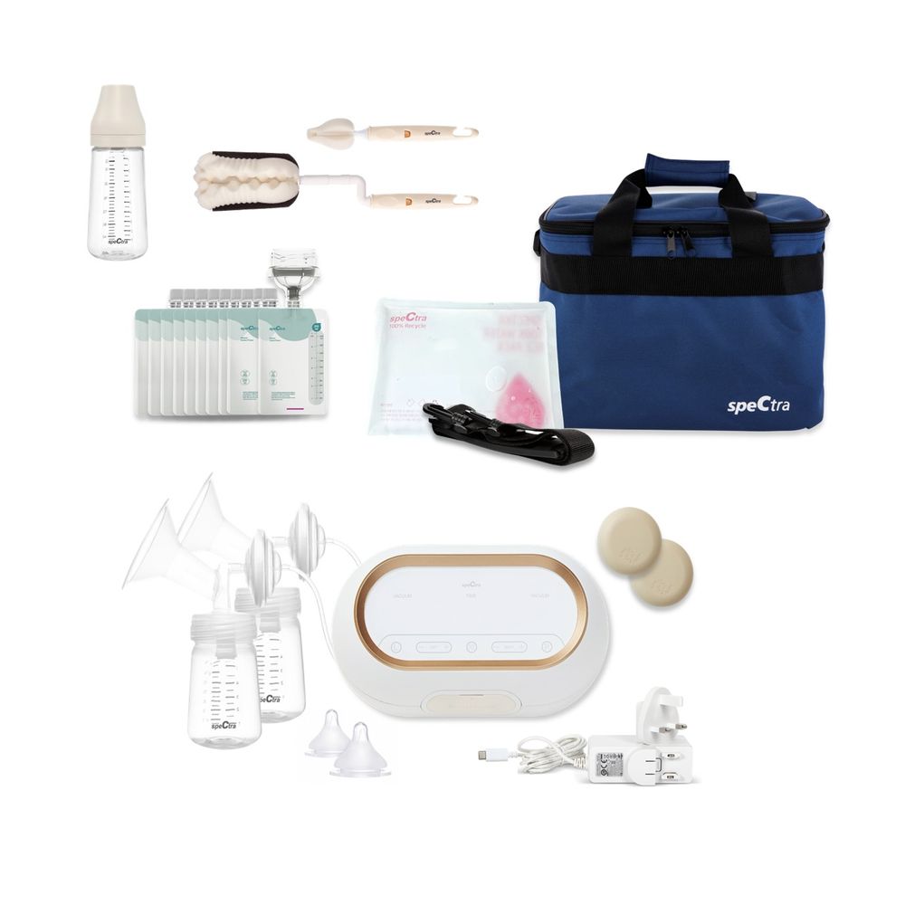 سبيكترا بيبي - شفاط حليب مزدوج مدمج مجموعة فائقة - ملون