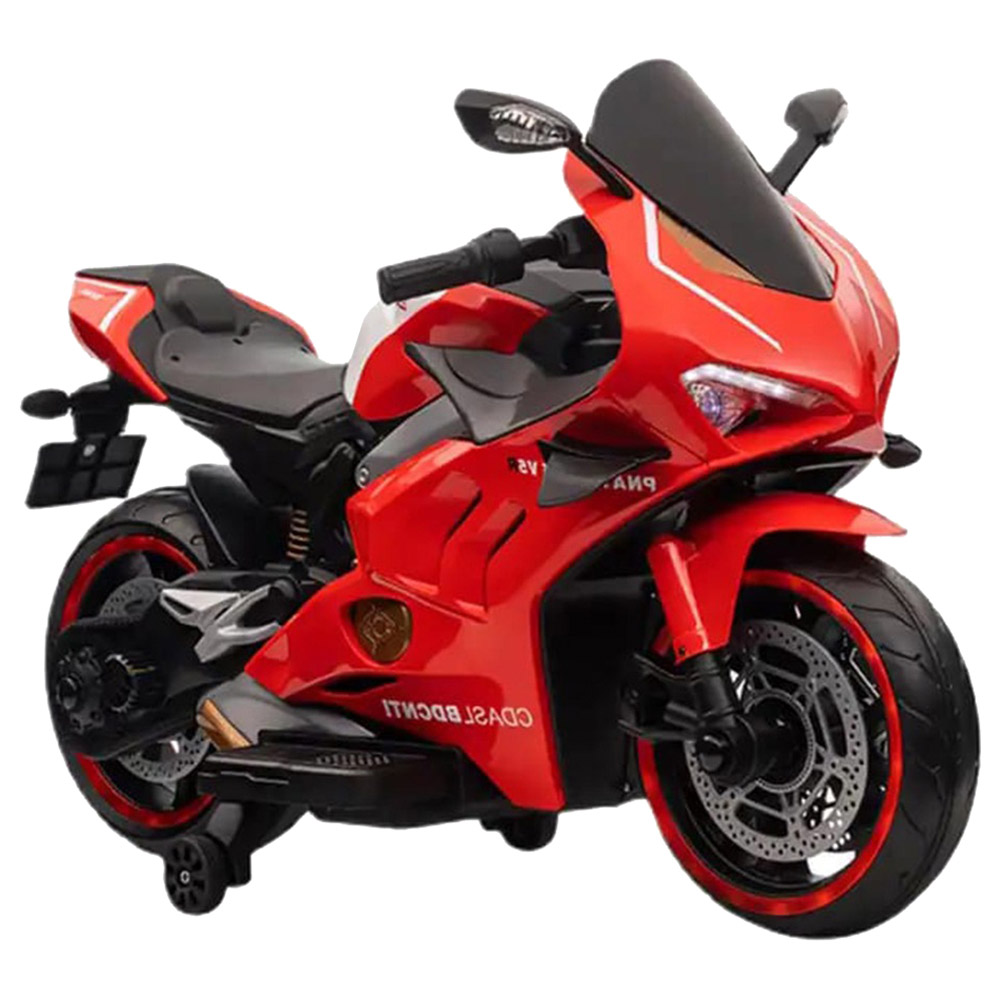 ميجا ستار - دراجة نارية كهربائية للأطفال V5 - أحمر - 12 فولت