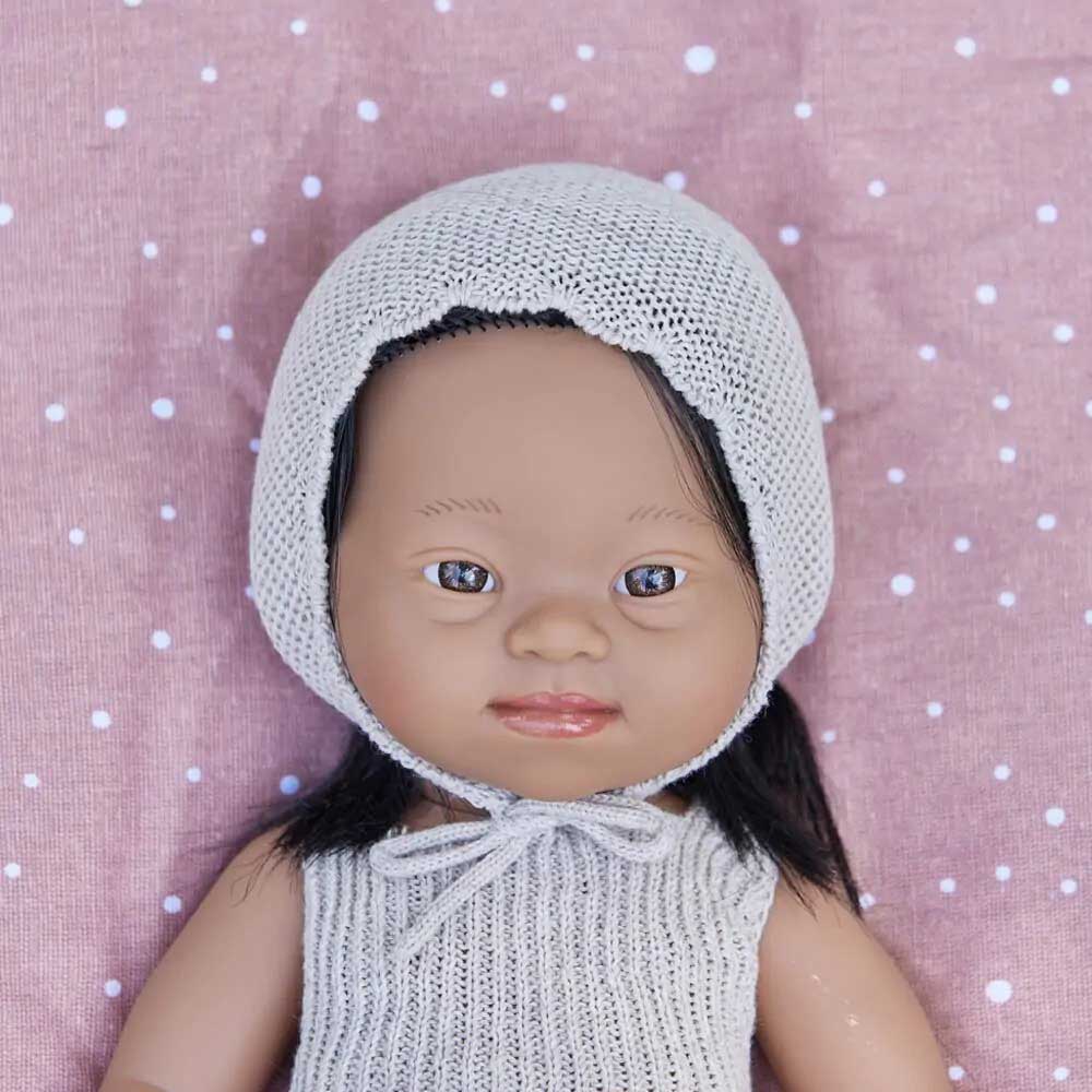 Miniland Baby - Hispanic Girl Doll With Down Syndrome - 38cm