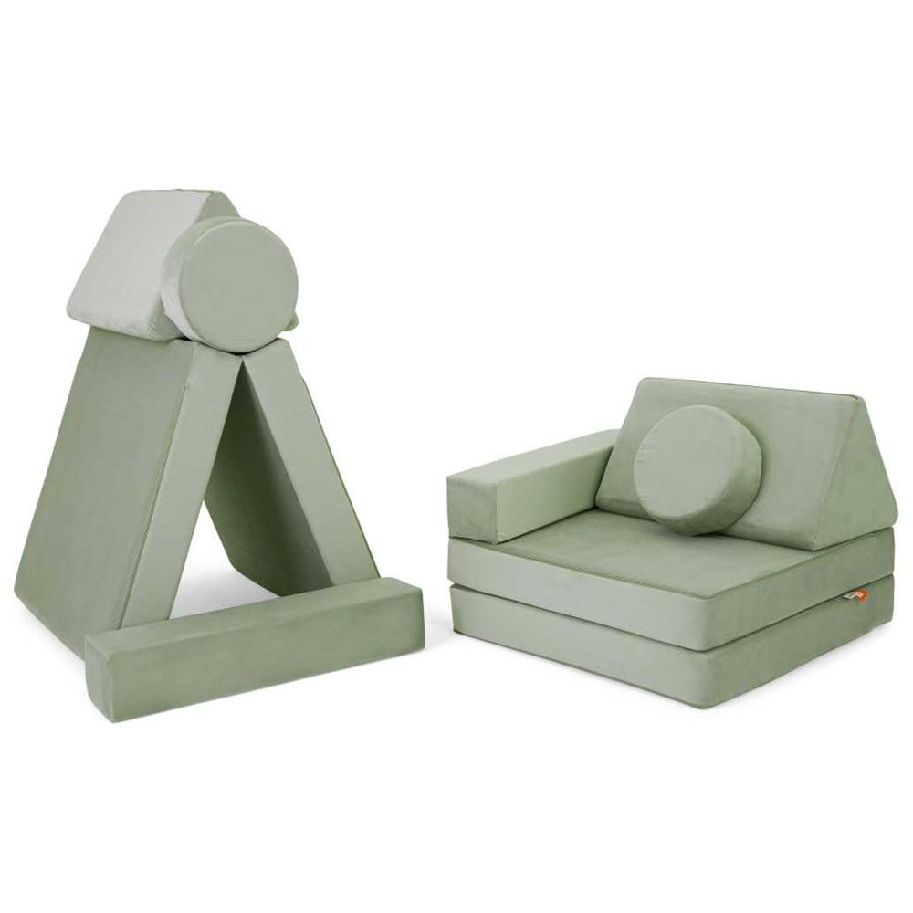 Ezzro - Modular Kids Play Sofa Circle Bundle 10pcs - Sage Green