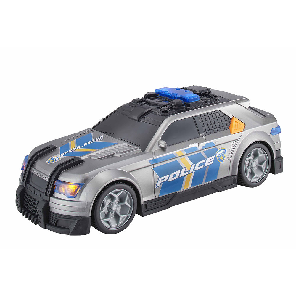 تيمستيرز - سيارة الشرطة الاعتراضية مع ضوء وصوت - فضي - متوسطة الحجم