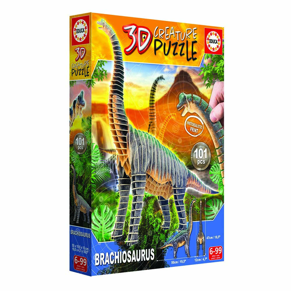 Educa Borras - 3D Creature Puzzle - Brachiosaurus - 101 Pcs
