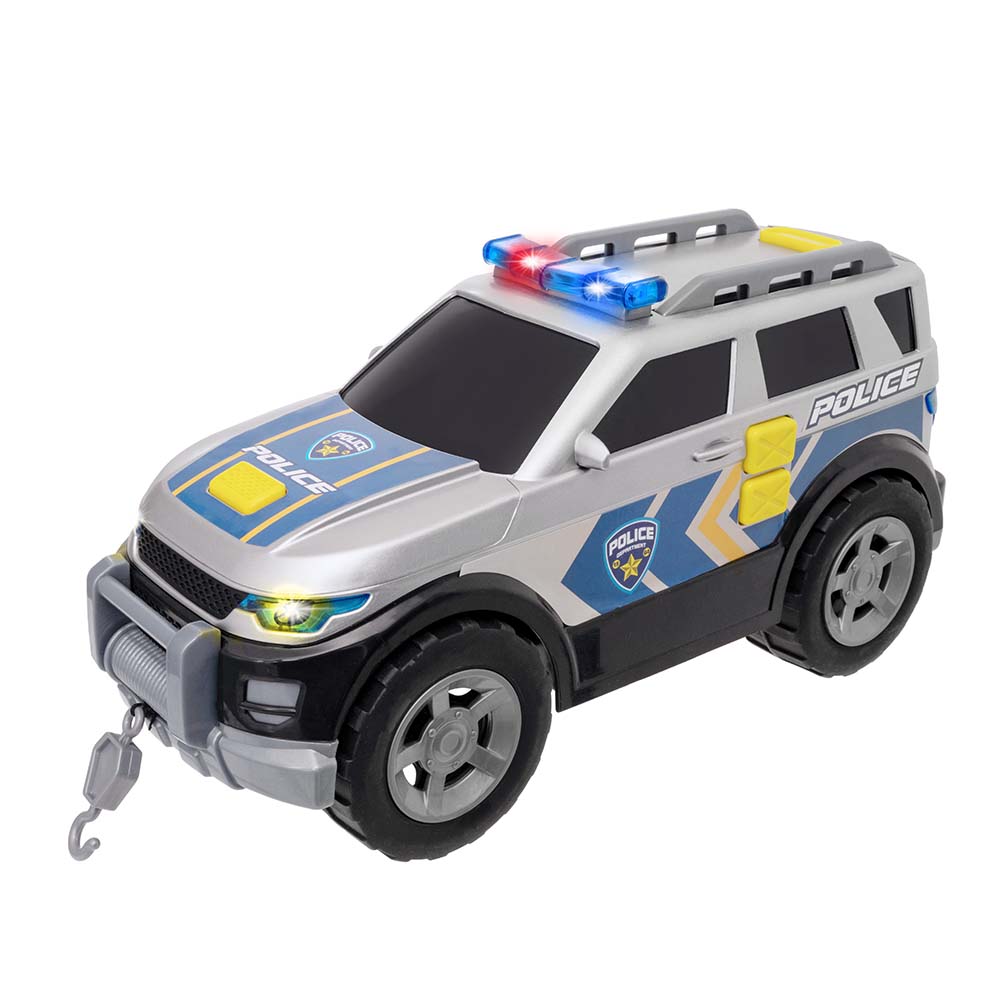 تيمسترز - سيارة شرطة 4×4 مزودة بإضاءة وصوت - فضي/أزرق - كبيرة