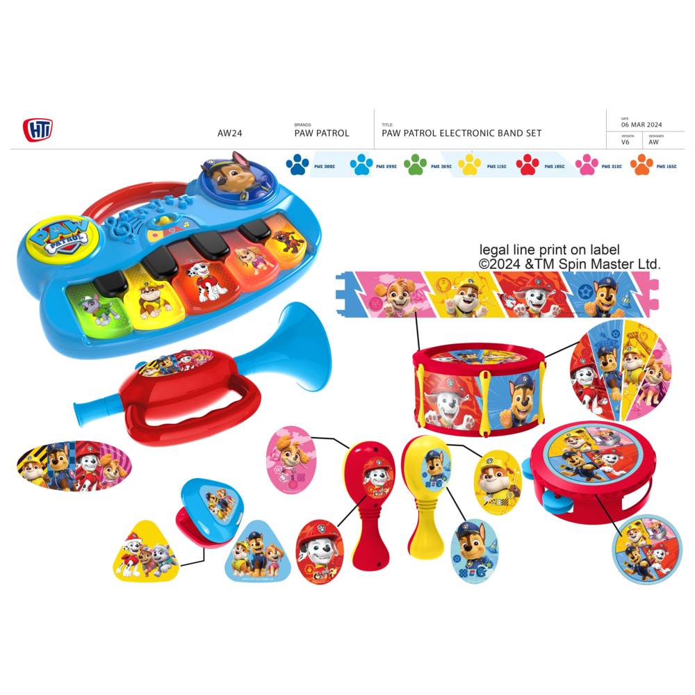 Paw Patrol - Electronic Band Set - 7 Pcs